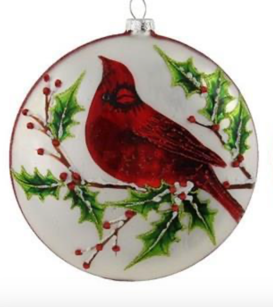 Glass Cardinal Ornament