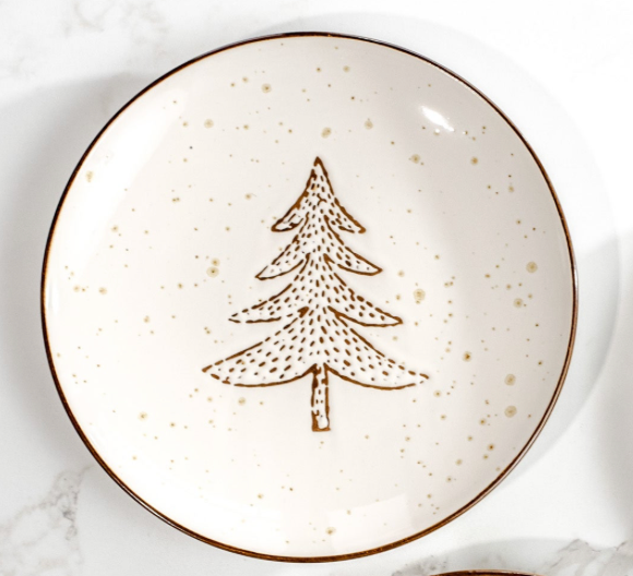 Evergreen Tree Dessert Plate