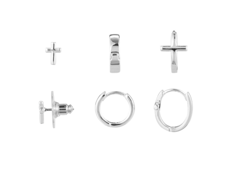 Dainty Cross Earring Set