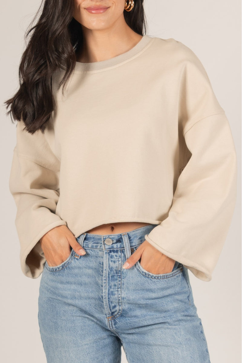 French Terry Raw Edge Top