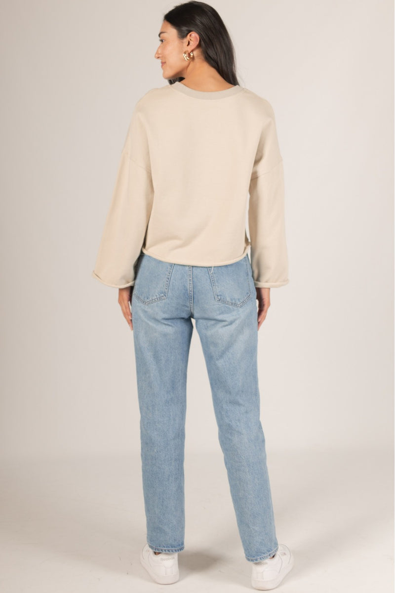 French Terry Raw Edge Top