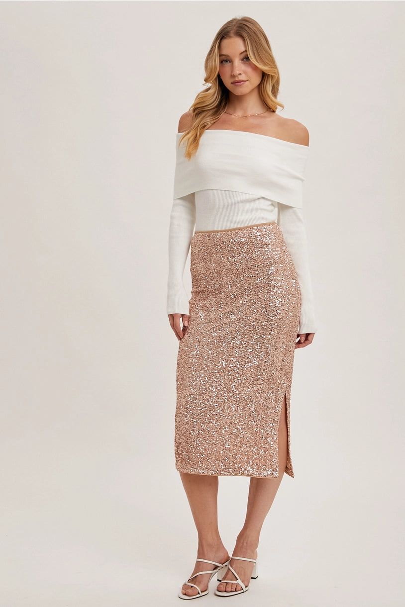 Sequin Midi Skirt