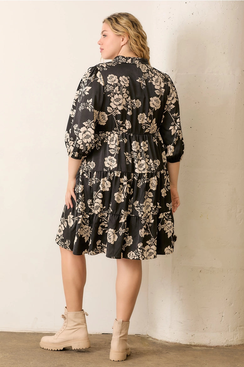 Floral Tiered Midi Dress