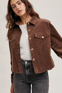 Corduroy Crop Shirt Jacket