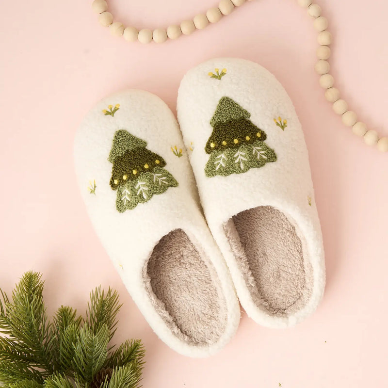 Fuzzy Holiday Slippers