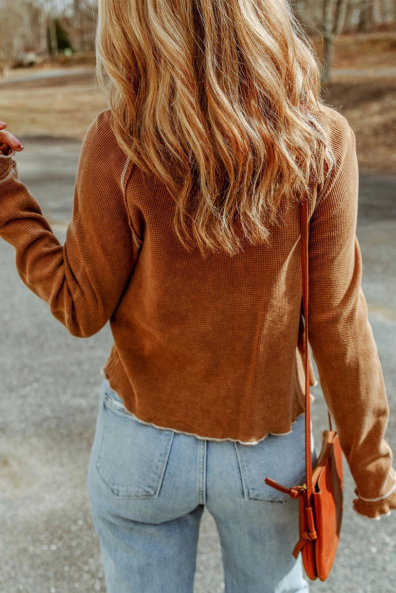 Textured Long Sleeve Top