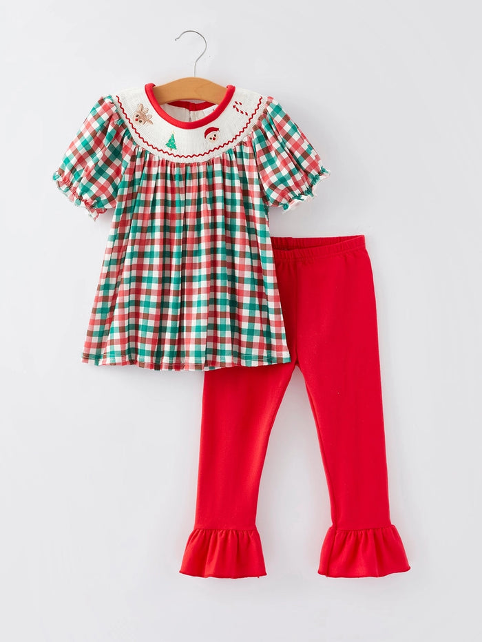 Girls Christmas Smocked Outfit