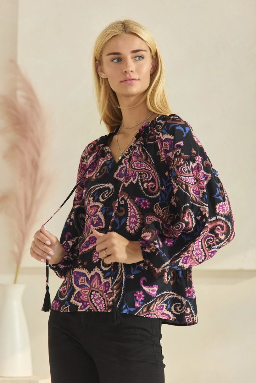 Paisley Peasant Blouse