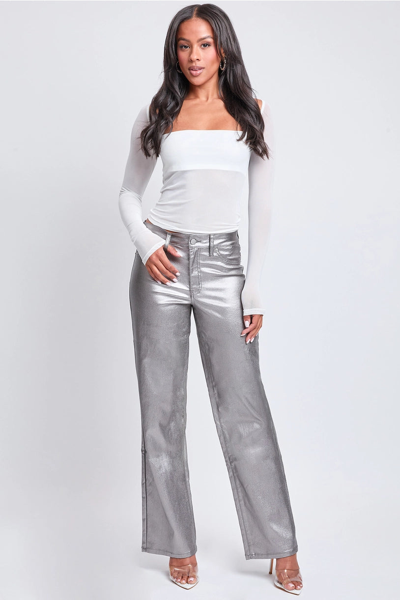 Straight Leg Metallic Pant