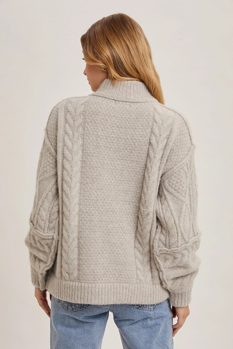 Turtleneck Cable Knit Sweater