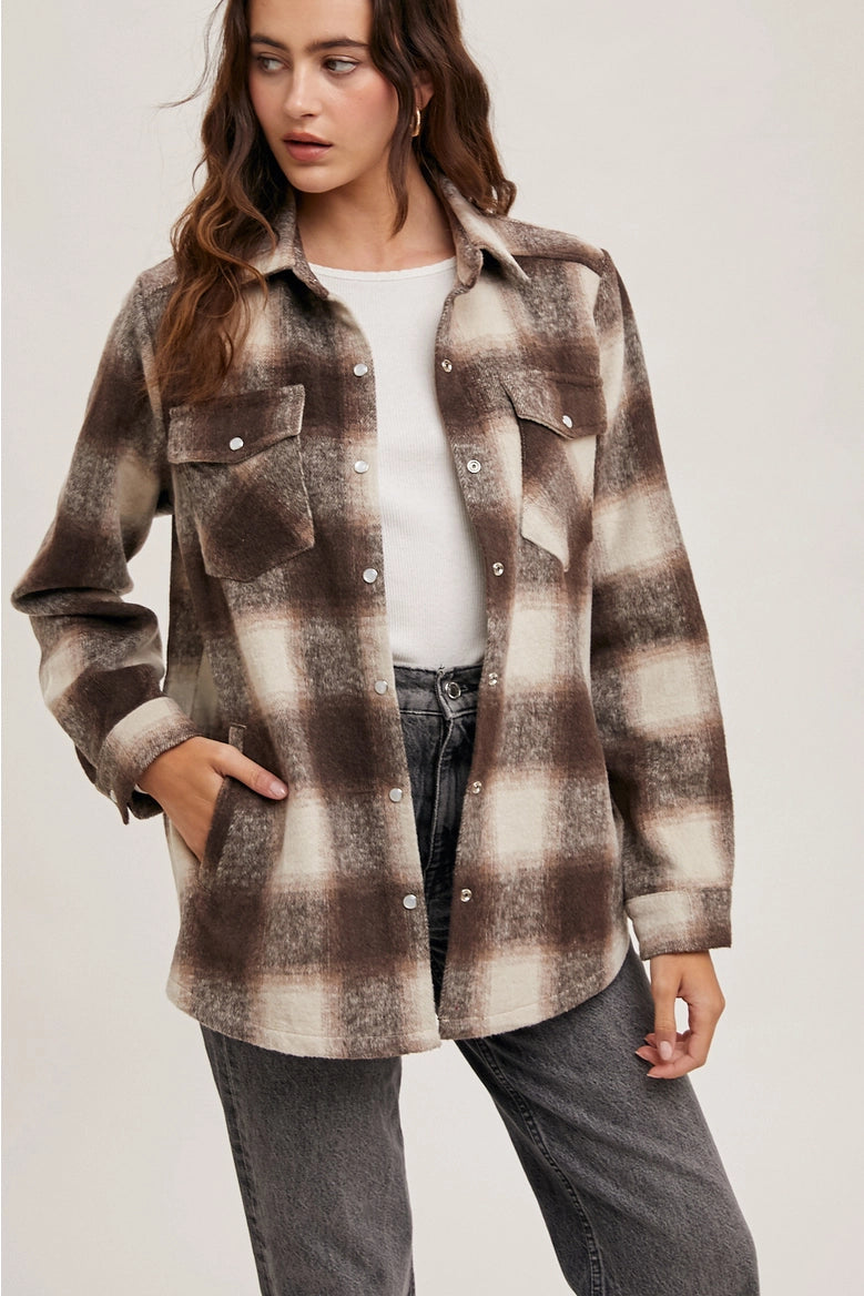 Button Down Flannel Shacket