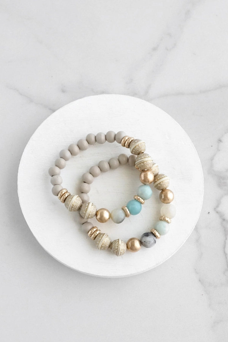 Amazonite Bead Bracelet Stack