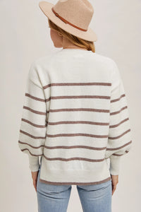 Side Slit Striped Sweater