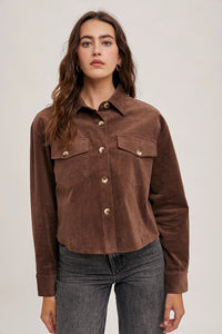 Corduroy Crop Shirt Jacket