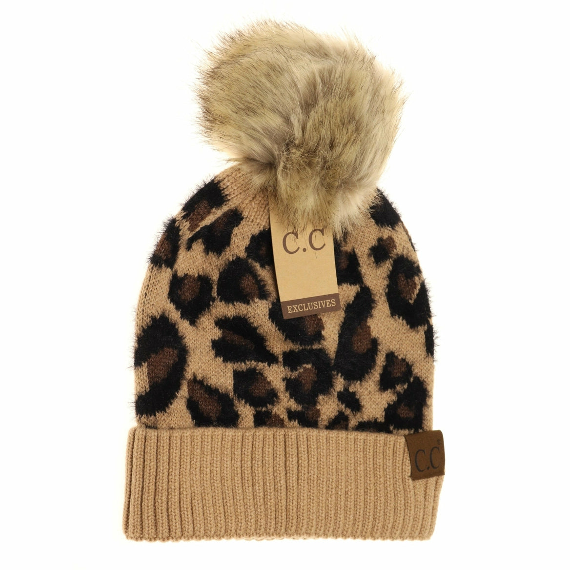 Leopard Pom CC Beanie