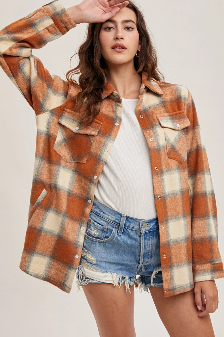 Button Down Flannel Shacket