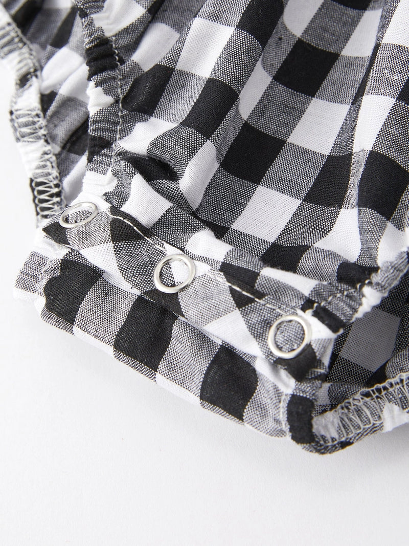 Plaid with Heart Smocked Romper