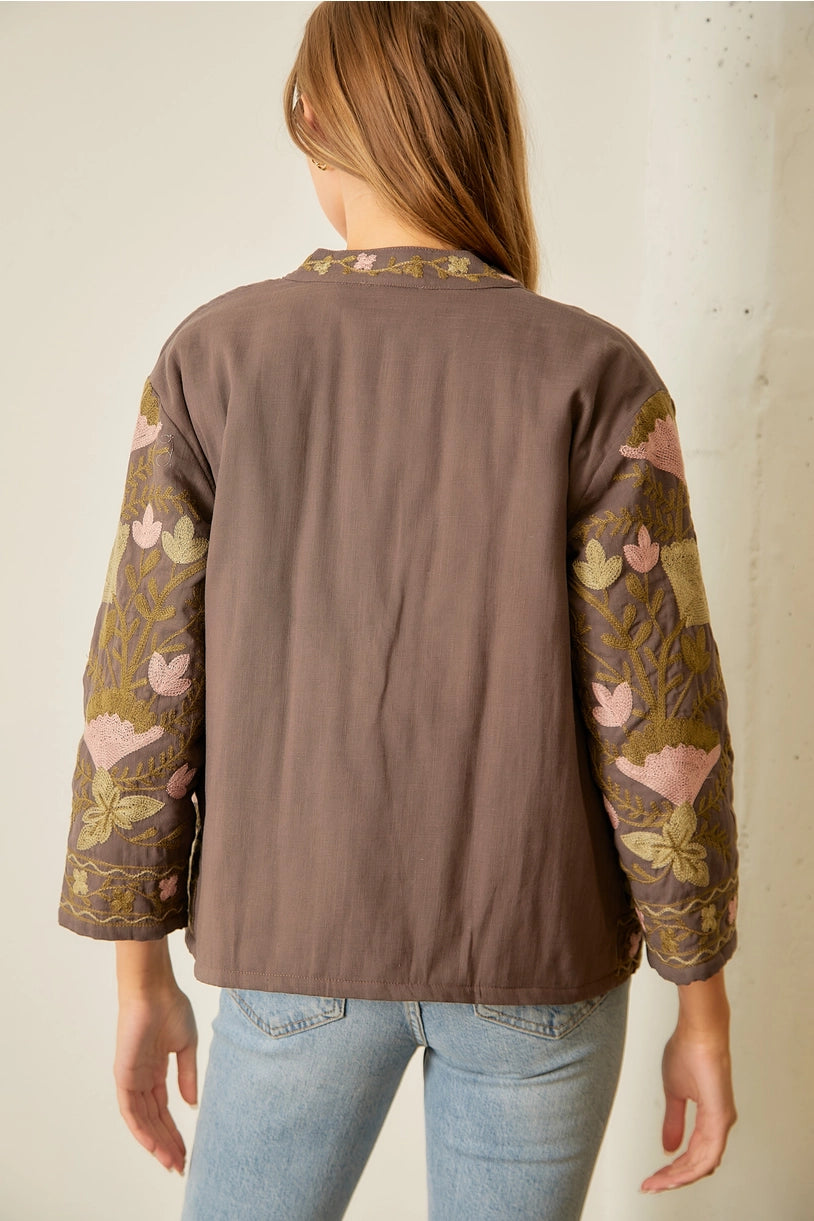 Floral Cotton Slub Jacket