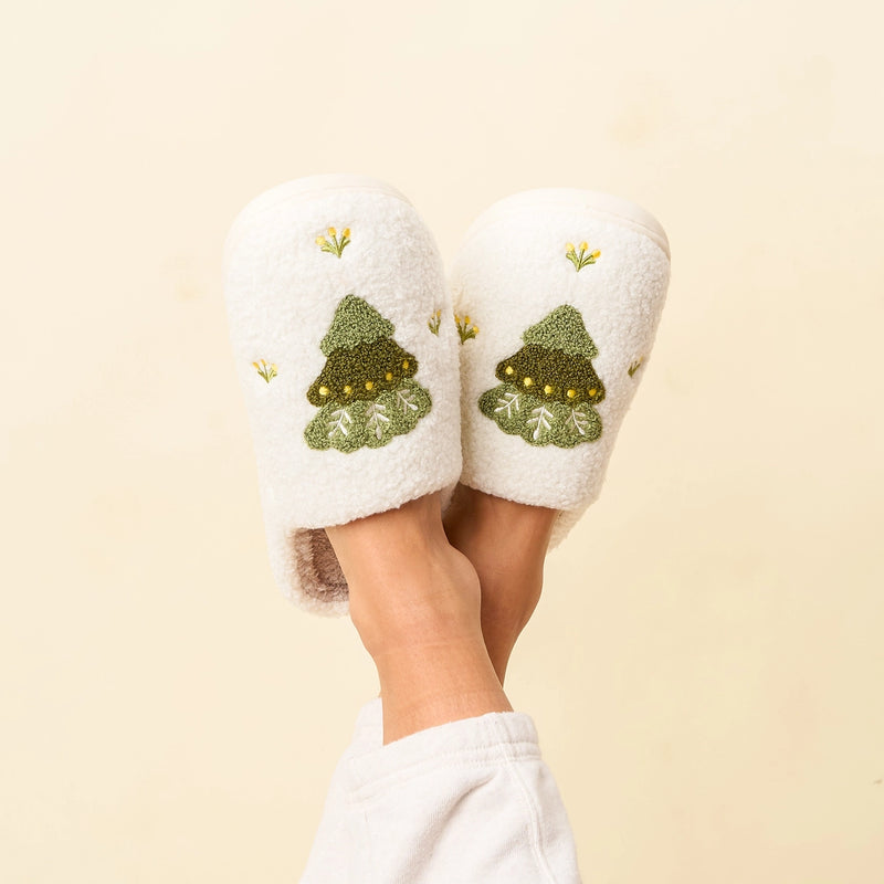 Fuzzy Holiday Slippers