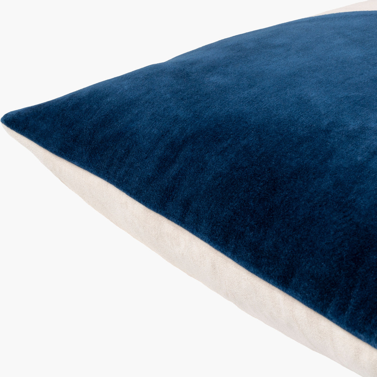 Two Tone Velvet Lumbar Pillow