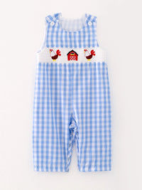 Boys Farm Smocked Romper