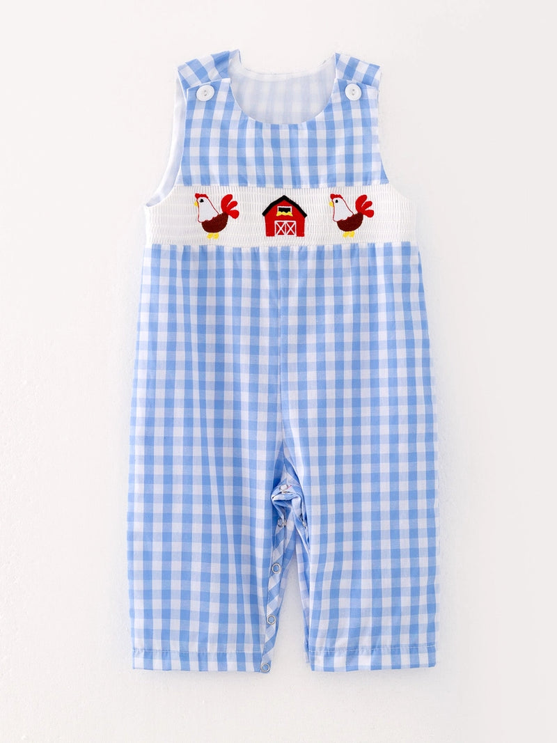 Boys Farm Smocked Romper