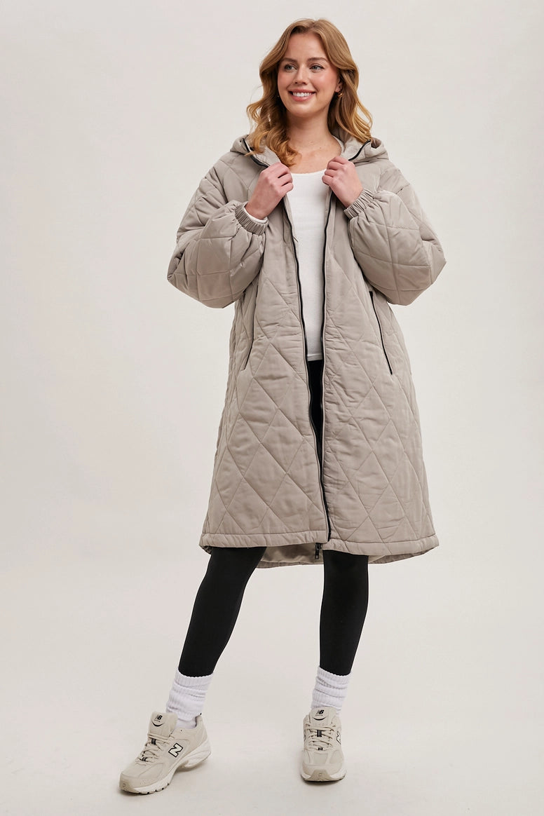 Quilted Puffer Long Jacket