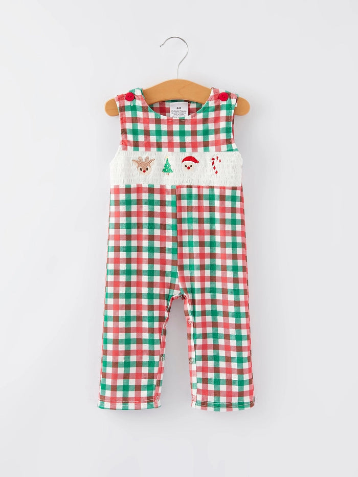 Boys Christmas Smocked Romper