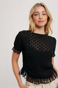 Crochet Ruffle Hem Top