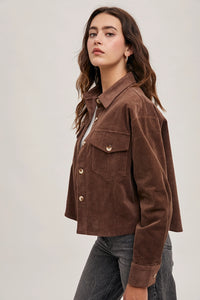 Corduroy Crop Shirt Jacket