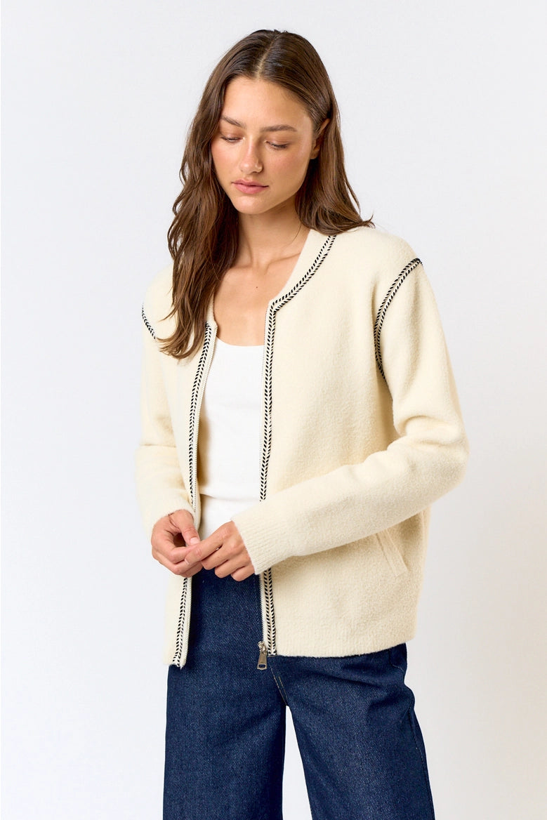 Zipper Sweater Jacket