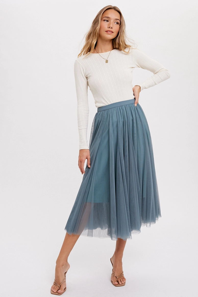 Tulle Midi Skirt