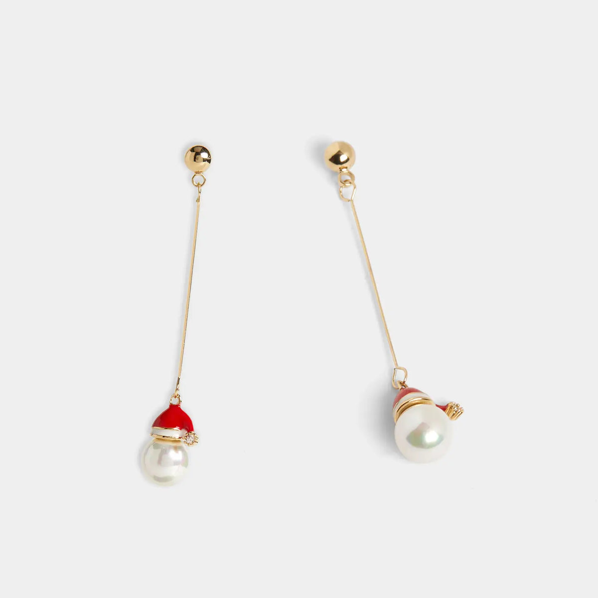 Pearl Santa Dangle Earrings