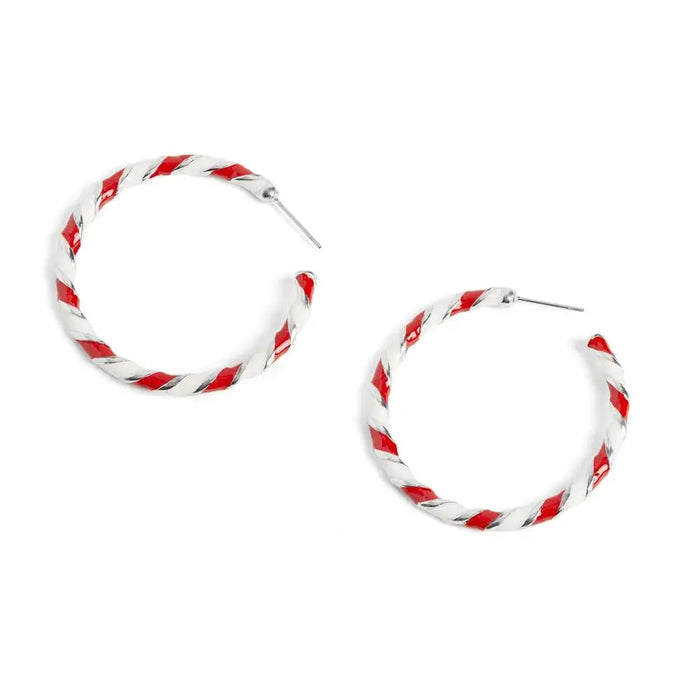 Candy Cane Hoop Earrings