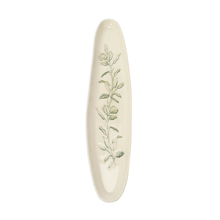 Botanical Oval Stoneware Tray