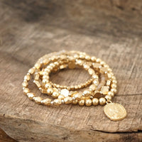 Boho Bracelet Stack with Coin