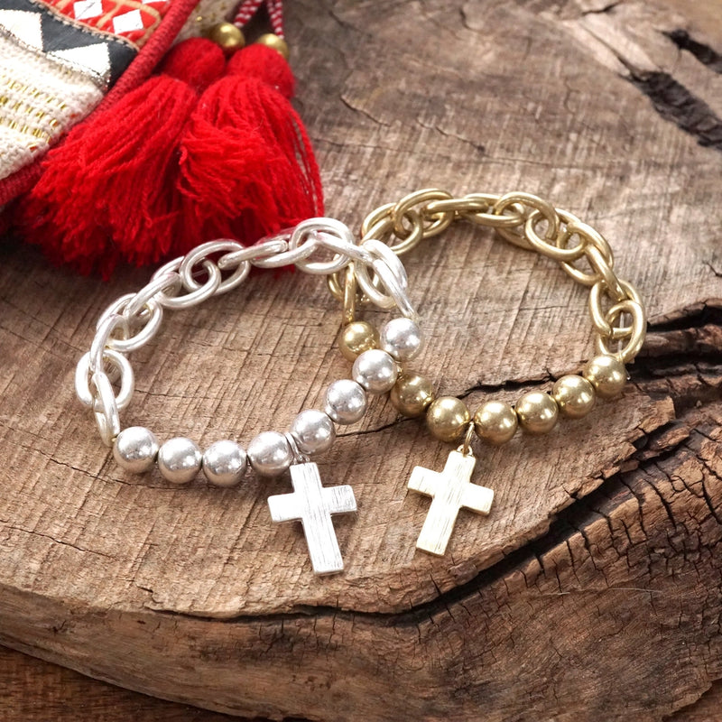 Chunky Cross Bracelet