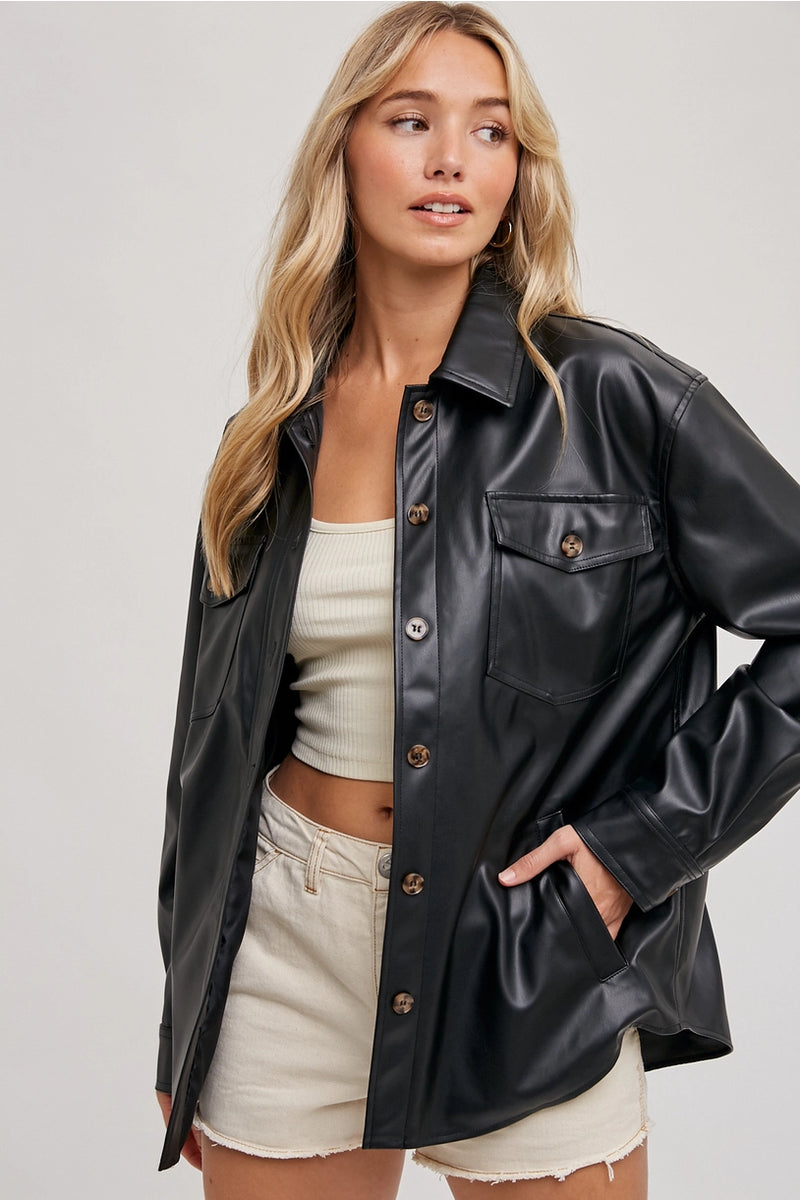 Vegan Leather Shacket