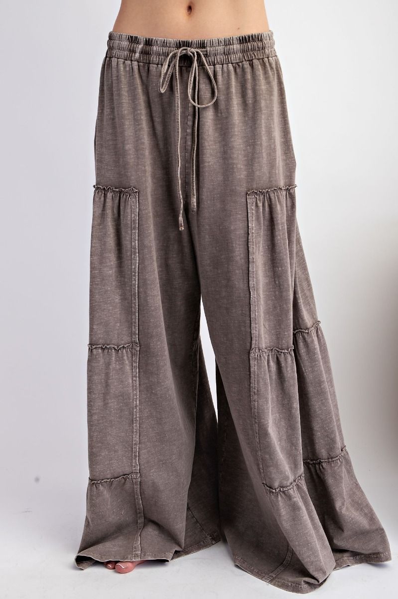 Mineral Wash Tiered Pants