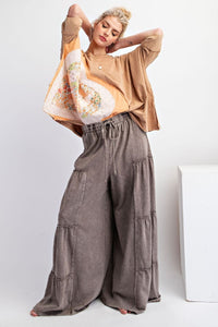 Mineral Wash Tiered Pants