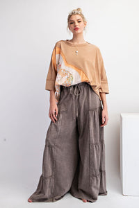 Mineral Wash Tiered Pants