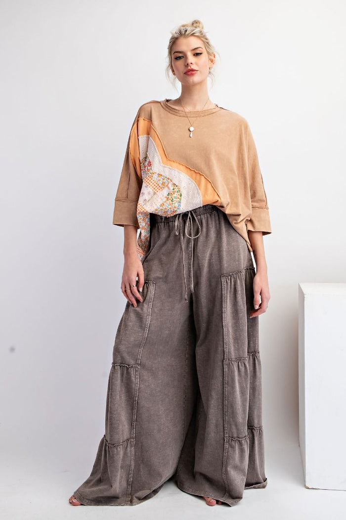 Mineral Wash Tiered Pants