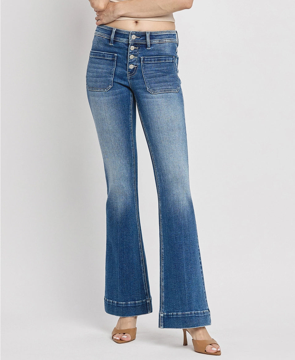 Trouser Hem Flare Jeans