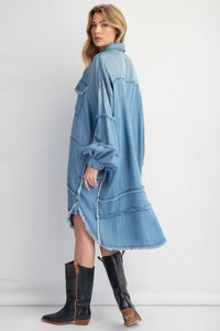 Oversized Denim Shirt Dress