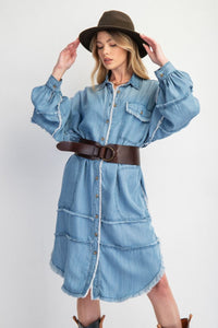 Oversized Denim Shirt Dress