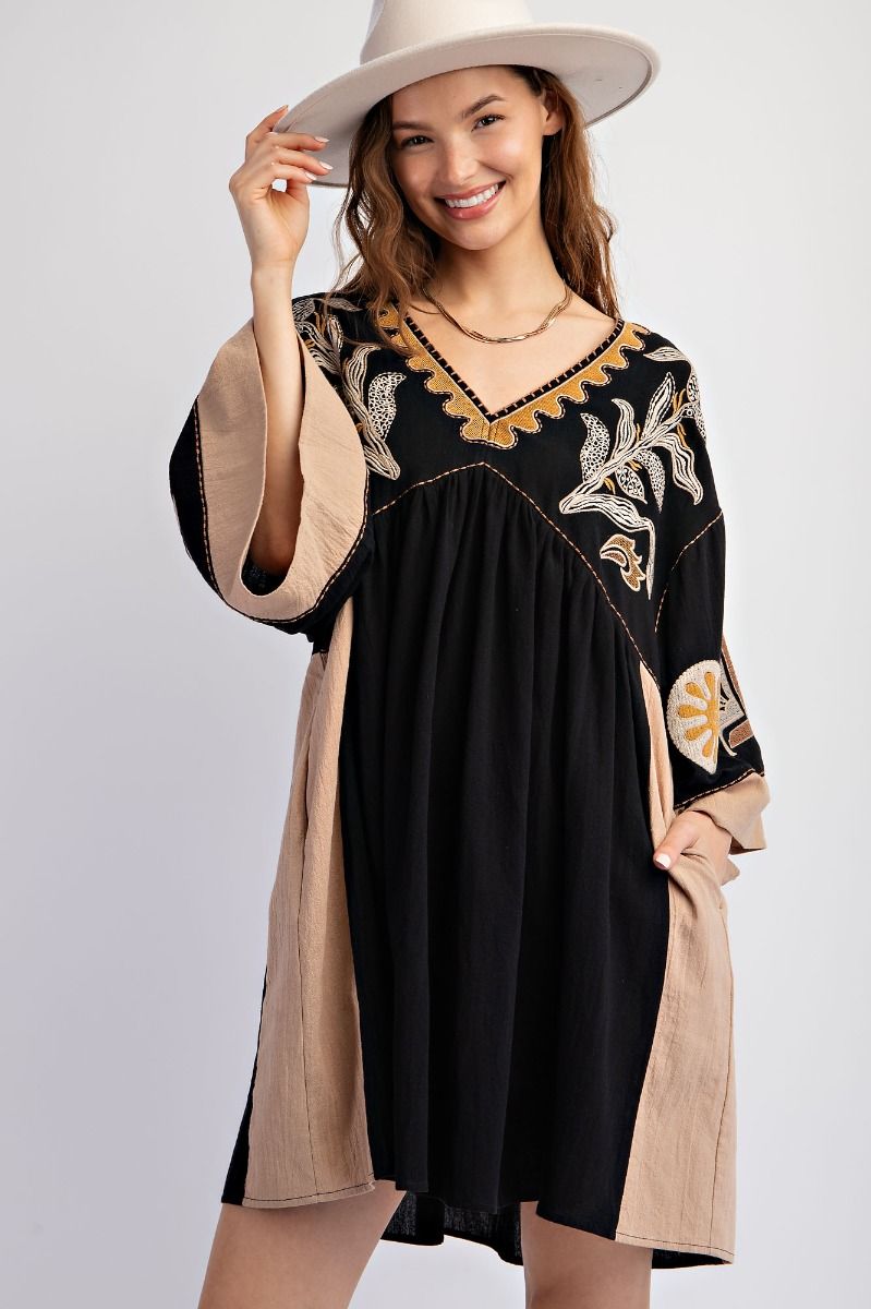 Embroidered Woven Dress