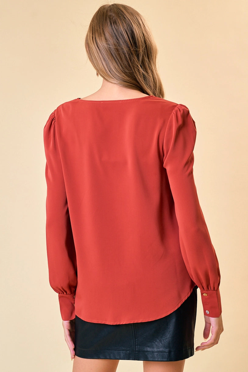 Scallop Neck Blouse