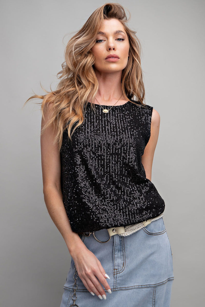 Sleeveless Sequin Top