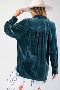 Oversized Velvet Shirt