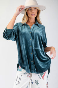 Oversized Velvet Shirt